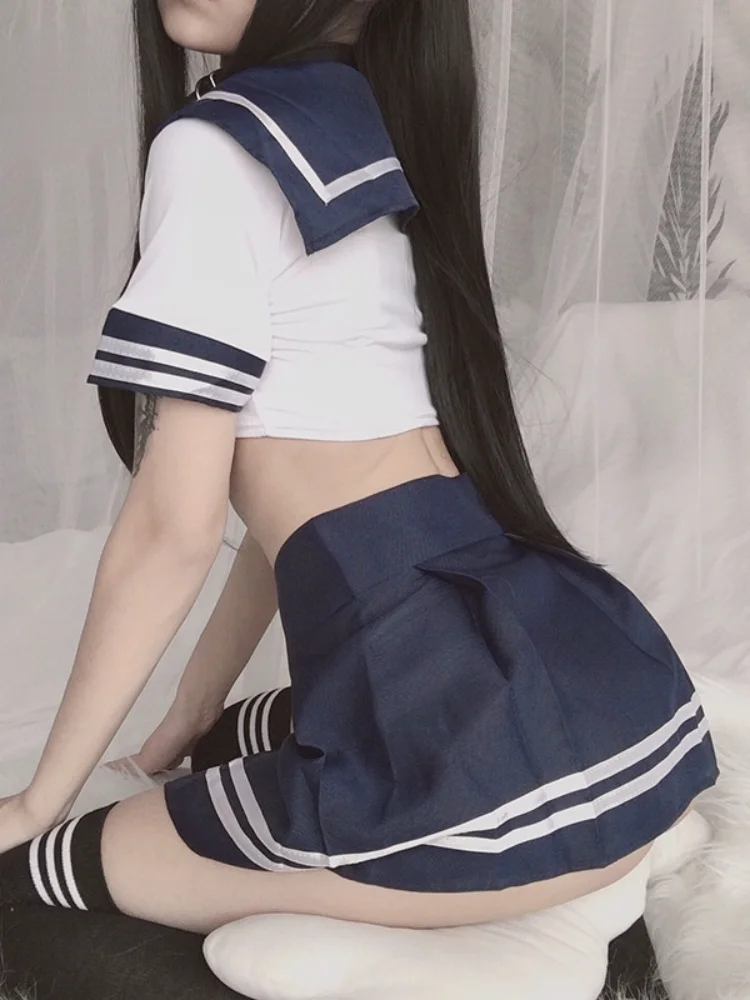 Summer Japanese Sweet Girl Sexy Street Harajuku White Navy Collar Pleated Skirt Sailor Suit Bow Bandage Split Sexy Uniform Suit
Summer Japanese Sweet Girl Sexy Street Harajuku White Navy Collar Pleated Skirt Sailor Suit Bow Bandage Split Sexy Uniform Suit