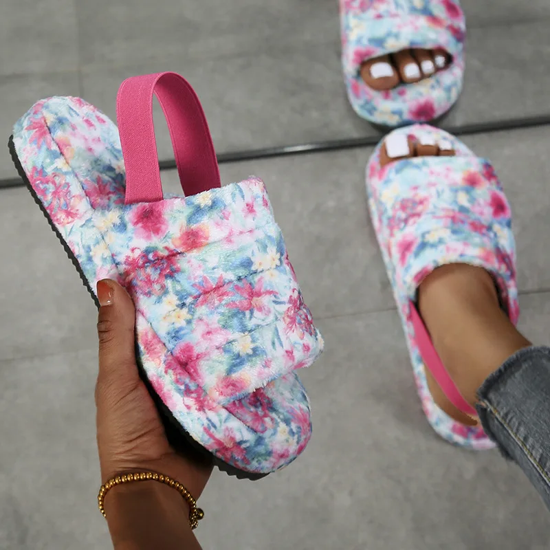 Women Slippers Spring New Large Size Plush Slippers Thick Bottom Elastic Band Flower Floral Ladies Slippers Zapatillas De Casa
Women Slippers Spring New Large Size Plush Slippers Thick Bottom Elastic Band Flower Floral Ladies Slippers Zapatillas De Casa