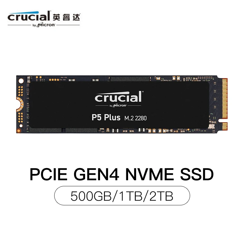 Твердотельный накопитель Crucial внутренних P5 Plus Series 500GG 1 ТБ 2 NVMe M.2 2280 PCIe Gen4x4 Gaming -