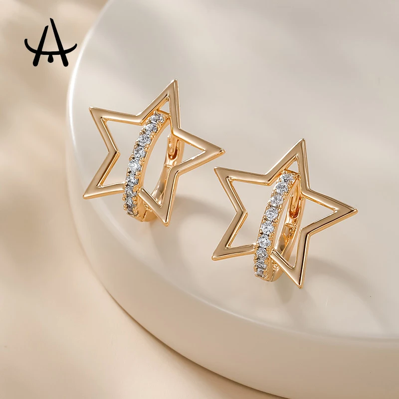 Agsnilove Pentagram Hoop Earrings Star 18K Gold Plated Inlaid Zircon Women's Earrings Simplicity Fashion Jewelry for Women
Agsnilove Pentagram Hoop Earrings Star 18K Gold Plated Inlaid Zircon Women's Earrings Simplicity Fashion Jewelry for Women
