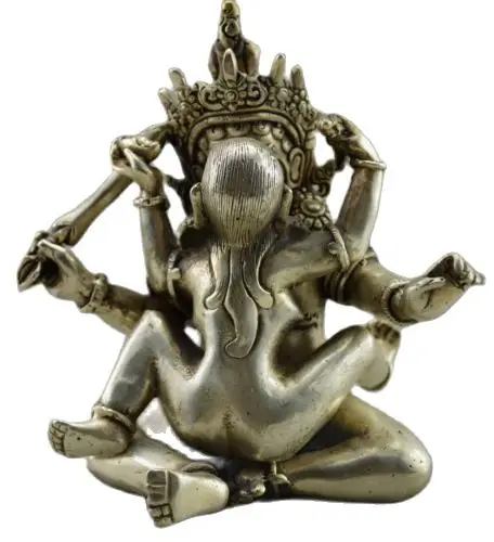12.9 CM Elaborate Chinese Collectible Decorated Old Handwork Tibetan Silver Buddha Make Love Statue
12.9 CM Elaborate Chinese Collectible Decorated Old Handwork Tibetan Silver Buddha Make Love Statue
