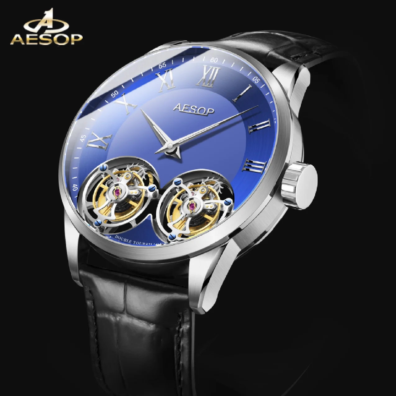 AESOP Double Tourbillon Movement Men's Mechanical Watches Male Skeleton Watch for Men Man Luxury Clocks Luxury Dropshipping
AESOP Double Tourbillon Movement Men's Mechanical Watches Male Skeleton Watch for Men Man Luxury Clocks Luxury Dropshipping