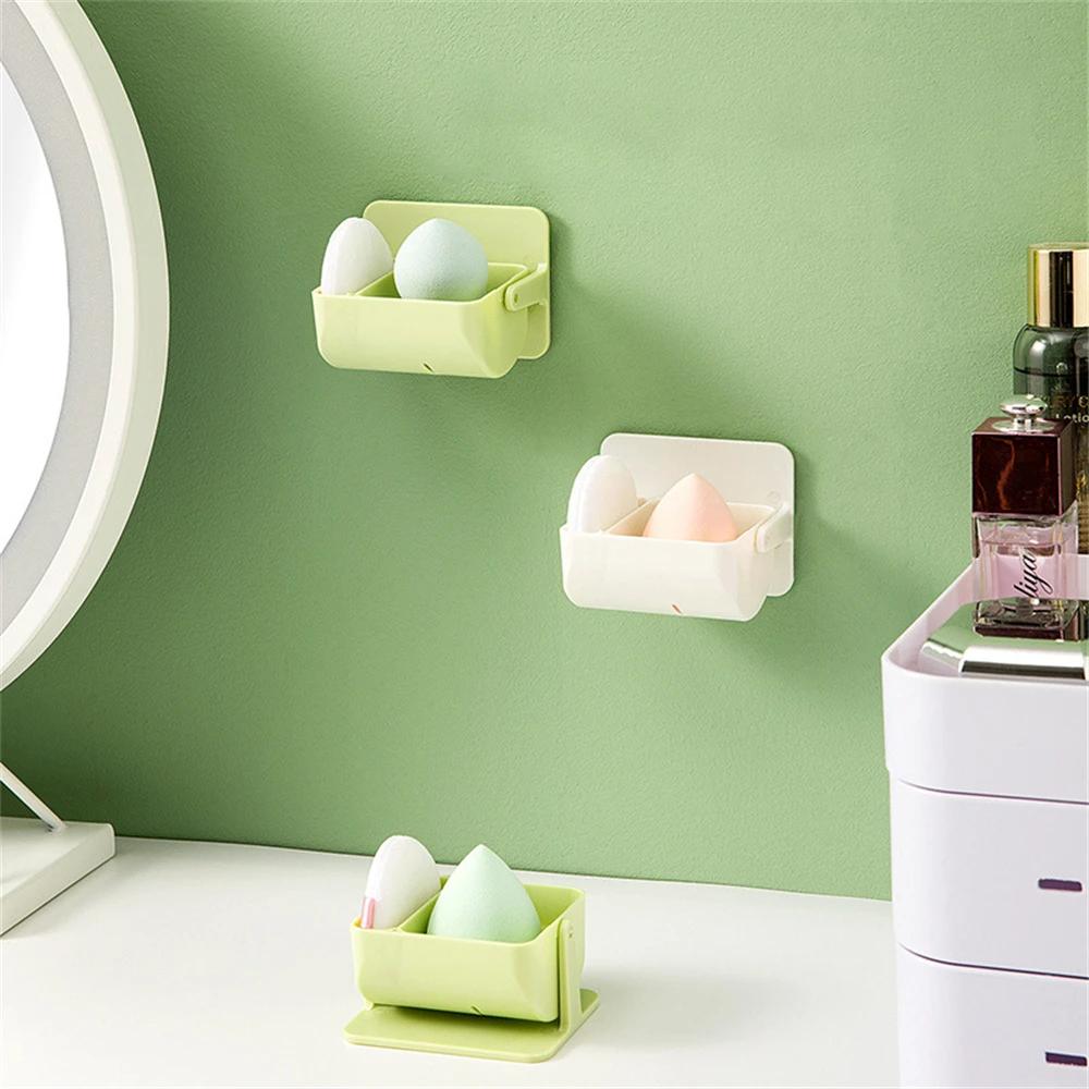 Wall-mounted Makeup Sponge Drying Rack Portable Powder Puff Rack Double Partition Design Saves Space Cosmetics Organizer
Wall-mounted Makeup Sponge Drying Rack Portable Powder Puff Rack Double Partition Design Saves Space Cosmetics Organizer