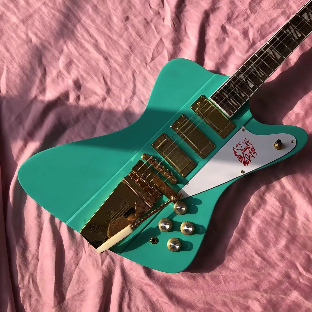 Green 6 String Electric Guitar Mahogany Body And Neck 3 Pickups Gold Hardware Big Tremolo Free Delivery
Green 6 String Electric Guitar Mahogany Body And Neck 3 Pickups Gold Hardware Big Tremolo Free Delivery