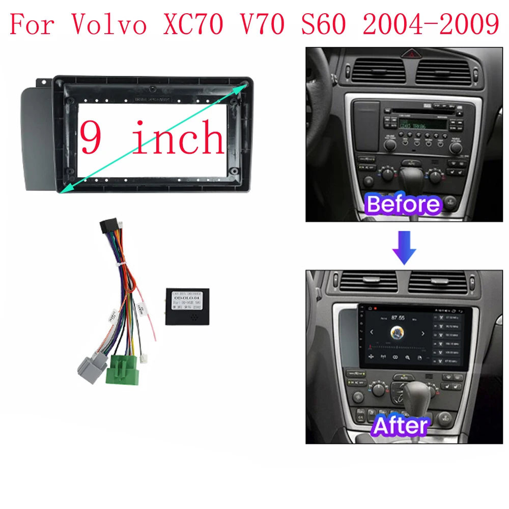 ДЛЯ 2004-2007 Volvo XC70 V70 S60 9-дюймовый радиоприемник Android стерео жгут экранов аксессуары навигация приборная панель кабельная рамка canbus
ДЛЯ 2004-2007 Volvo XC70 V70 S60 9-дюймовый радиоприемник Android стерео жгут экранов аксессуары навигация приборная панель кабельная рамка canbus