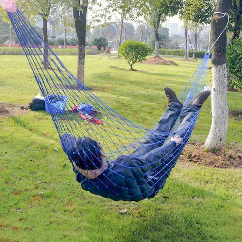 Portable Travel Camping Garden Nylon Hammock Hanging Mesh Sleeping Bed Durable Swing for Household Garden Accessories
Portable Travel Camping Garden Nylon Hammock Hanging Mesh Sleeping Bed Durable Swing for Household Garden Accessories