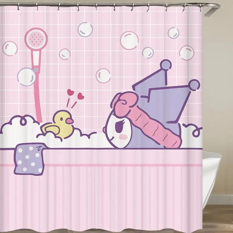 Sanrio Kawaii Kuromi Anime Bath Curtain Cute Cartoon Send Plastic Hook Toilet Wardrobe Decoration Curtain Lovely Toys for Girls
Sanrio Kawaii Kuromi Anime Bath Curtain Cute Cartoon Send Plastic Hook Toilet Wardrobe Decoration Curtain Lovely Toys for Girls