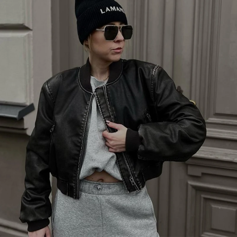 2023 New Spring Autumn Women's PU Leather Jacket Windproof Moto Bike Bomber Jacket Full Zip Winter Warm Faux Leather Coats
2023 New Spring Autumn Women's PU Leather Jacket Windproof Moto Bike Bomber Jacket Full Zip Winter Warm Faux Leather Coats