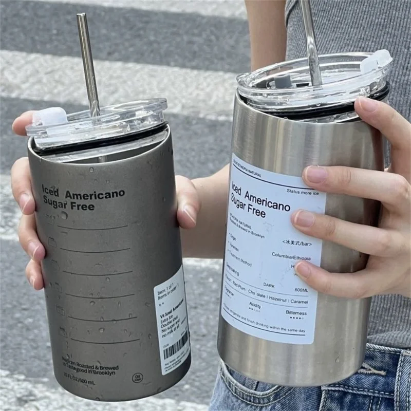 Coffee Cup Thermos 304 Stainless Steel Double -layer Cooler Straw Cup Reusable Portable Ins Ice American Coffee Mug Water Bottle
Coffee Cup Thermos 304 Stainless Steel Double -layer Cooler Straw Cup Reusable Portable Ins Ice American Coffee Mug Water Bottle