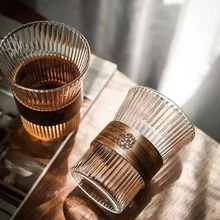 Glass Coffee Mug Walnut Cup Holder Glass Cup Drinking Glasses Kawaii Cup Tea Mug