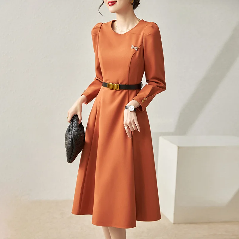 P00155# EAEOVNI Autumn Women's Dress Long Sleeved City Commuting With Belt High Quality Zipper Skirt
P00155# EAEOVNI Autumn Women's Dress Long Sleeved City Commuting With Belt High Quality Zipper Skirt