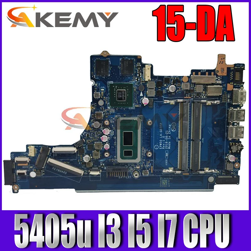 Akemy For HP 15-DA TPN-Q135 Laptop Motherboard Mainboard 15-DA LA-G07FP Motherboard With 5405u I3 I5 I7 CPU
Akemy For HP 15-DA TPN-Q135 Laptop Motherboard Mainboard 15-DA LA-G07FP Motherboard With 5405u I3 I5 I7 CPU