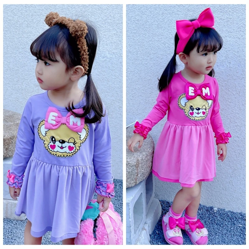 Cotton Kids Clothes Dress For Girls Bear Embroidery Bow Ruffles O-neck Long Sleeve Pleated Dresses Spring Autumn Clothing
Cotton Kids Clothes Dress For Girls Bear Embroidery Bow Ruffles O-neck Long Sleeve Pleated Dresses Spring Autumn Clothing