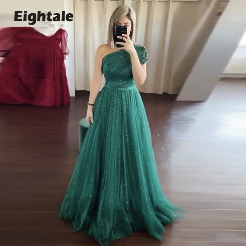 Eightale Glitter Evening Dress for Wedding Party Satin One Shoulder Green A-Line Arabic Long Prom Gowns Celebrity Gown
Eightale Glitter Evening Dress for Wedding Party Satin One Shoulder Green A-Line Arabic Long Prom Gowns Celebrity Gown