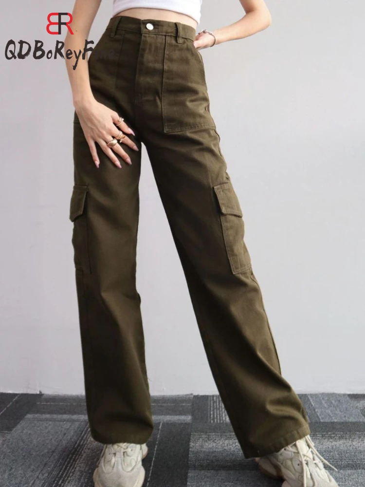 Женские хлопковые брюки-карго, повседневные Черные прямые мешковатые брюки с карманами в Корейском стиле, модель Y2K на осень, 2023
Женские хлопковые брюки-карго, повседневные Черные прямые мешковатые брюки с карманами в Корейском стиле, модель Y2K на осень, 2023