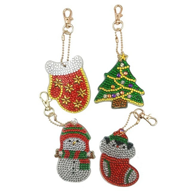 4PCS Diamond Painting Christmas Keychains Kit For Adults Kids Christmas Pendant DIY Diamond Art Key Chains Crafts
4PCS Diamond Painting Christmas Keychains Kit For Adults Kids Christmas Pendant DIY Diamond Art Key Chains Crafts