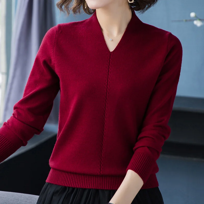 Women's V-neck knitted sweater, long sleeved casual wear, autumn and winter, novelty
Women's V-neck knitted sweater, long sleeved casual wear, autumn and winter, novelty