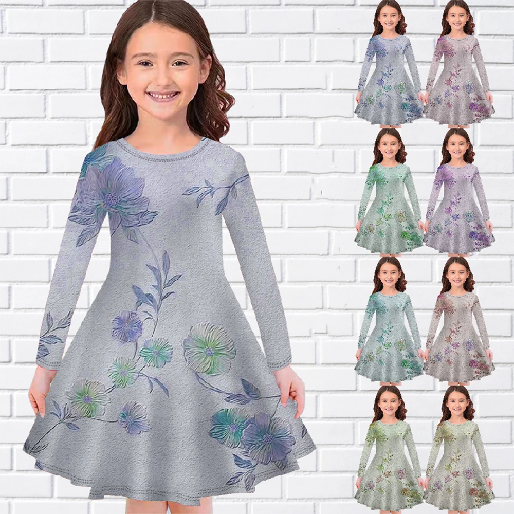 Classical Floral Pattern Print Summer Children's O-Neck Dress Girls Long Sleeve Dresses Loose Knee-length Casual Girls Clothing
Classical Floral Pattern Print Summer Children's O-Neck Dress Girls Long Sleeve Dresses Loose Knee-length Casual Girls Clothing