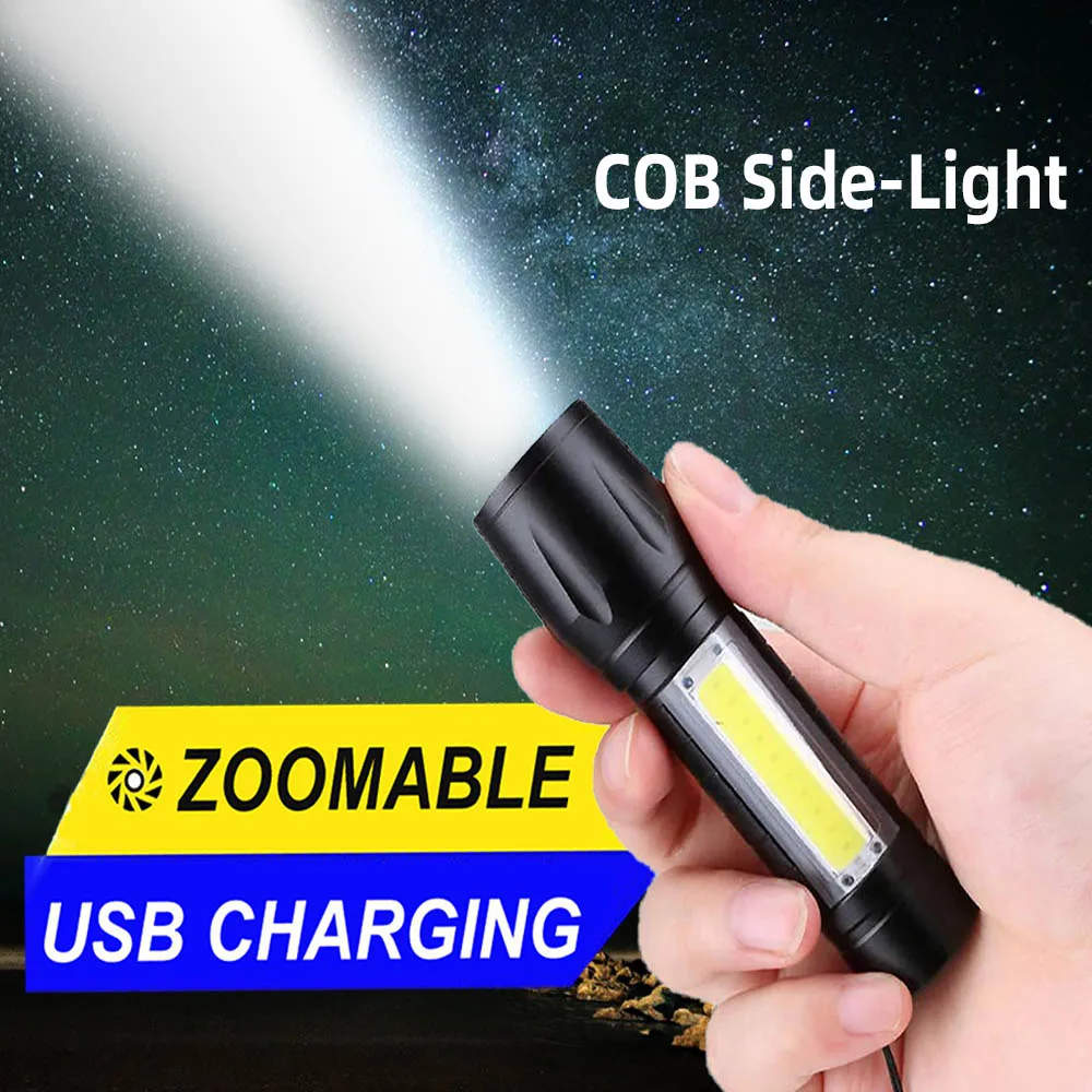 Q5 LED Built-In Battery USB Charging Mini Flashlight COB Side-Light Zoomable Waterproof Outdoor Emergency Light Aluminum Alloy
Q5 LED Built-In Battery USB Charging Mini Flashlight COB Side-Light Zoomable Waterproof Outdoor Emergency Light Aluminum Alloy