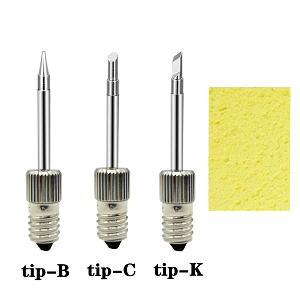 E10 Interface Soldering Iron Tips Welding Tips USB Soldering Tip Set B C K Type Welding Head With Sponge For Spot Wire Welding
E10 Interface Soldering Iron Tips Welding Tips USB Soldering Tip Set B C K Type Welding Head With Sponge For Spot Wire Welding