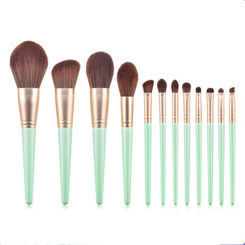 

SAIANTTH Grapefruit island 12pcs poppies makeup brushes set beginner foundation eye shadow loose powder blush highlight brush