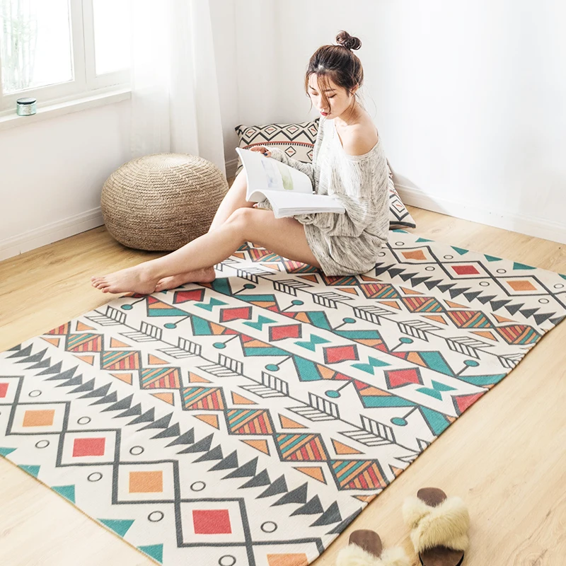 Modern Simple and Fresh Cotton and Hemp Floor Mat Multifunctional Bedroom Bedside Carpet Living Sofa Table Mat Machine Washable
Modern Simple and Fresh Cotton and Hemp Floor Mat Multifunctional Bedroom Bedside Carpet Living Sofa Table Mat Machine Washable