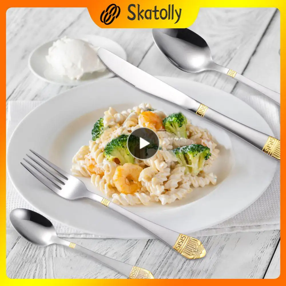 Durable Kitchen Tableware Set Gold Crown Gold-plated Crown Tablewares Heat-resisting Dinner Silverware Anti-rust Kitchen Gadgets
Durable Kitchen Tableware Set Gold Crown Gold-plated Crown Tablewares Heat-resisting Dinner Silverware Anti-rust Kitchen Gadgets