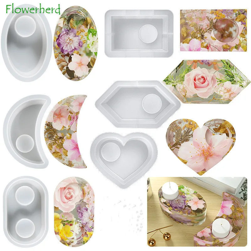Candlestick Crystal Epoxy Gypsum Resin Molds DIY Oval Moon Heart Hexagonal Candle Holder Silicone Mold Home Decoration
Candlestick Crystal Epoxy Gypsum Resin Molds DIY Oval Moon Heart Hexagonal Candle Holder Silicone Mold Home Decoration