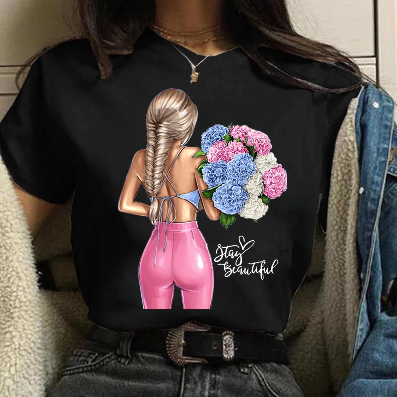 Женские Модные топы с рисунком Stay Beautiful, новые женские футболки с принтом, женские футболки, женские летние повседневные Черные футболки
Женские Модные топы с рисунком Stay Beautiful, новые женские футболки с принтом, женские футболки, женские летние повседневные Черные футболки