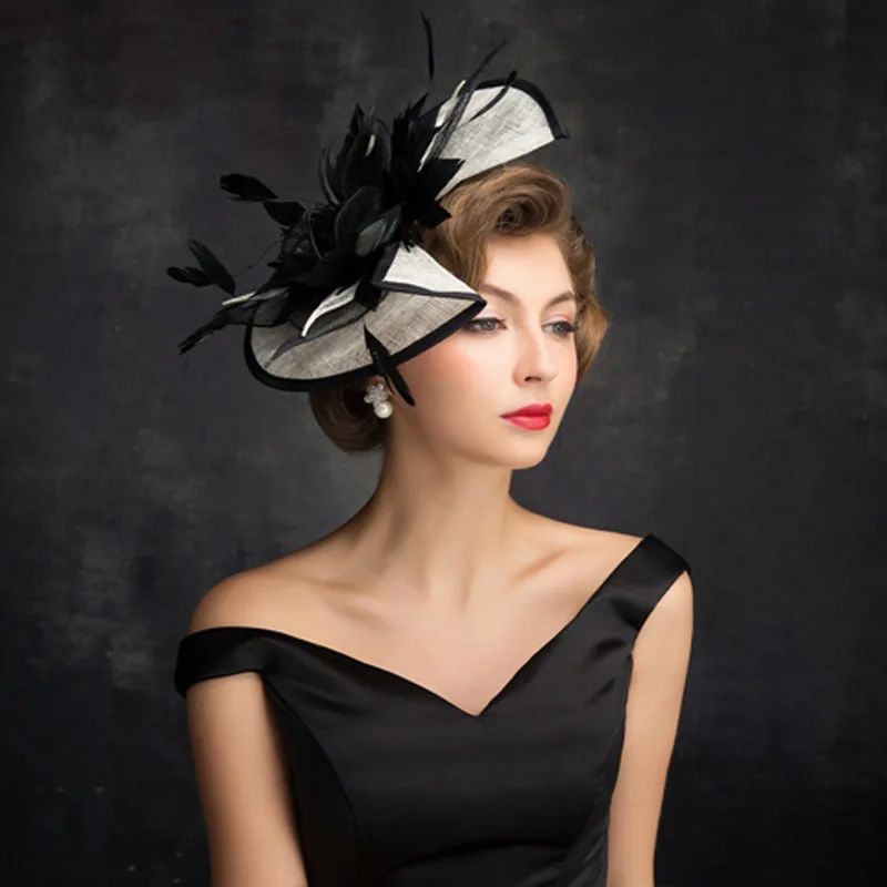 Women Chic Sinamay Fascinator Hat Cocktail Wedding Party Church Headpiece Fashion Headwear Formal Feather Hair Accessories 
Women Chic Sinamay Fascinator Hat Cocktail Wedding Party Church Headpiece Fashion Headwear Formal Feather Hair Accessories