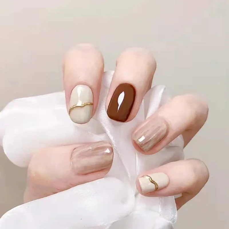 24pcs/box Detachable Fake Nails Set Nude Smudge Full Nail Art Tips Beauty Nail Artificial False Nails Tips With Wearing Tools
24pcs/box Detachable Fake Nails Set Nude Smudge Full Nail Art Tips Beauty Nail Artificial False Nails Tips With Wearing Tools