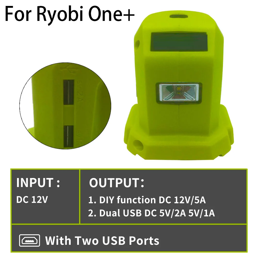 DIY Battery Adapter With Dual USB LED Switch Control For Ryobi One+P743 PSK005 PBP2003 P107 Mobile Phones Charge Tools
DIY Battery Adapter With Dual USB LED Switch Control For Ryobi One+P743 PSK005 PBP2003 P107 Mobile Phones Charge Tools