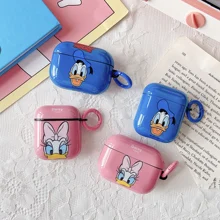 Disney Donald Duck Daisy Earphone Case Cover For Airpods 1/2 3rd Pro 2 Cartoon TPU Wireless Earbuds Protective Shell With Hook