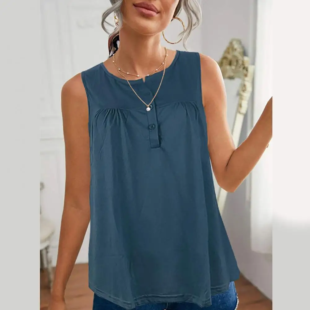 Майка женская повседневная с круглым вырезом, жилет свободного покроя, однотонная, на лето
Майка женская повседневная с круглым вырезом, жилет свободного покроя, однотонная, на лето