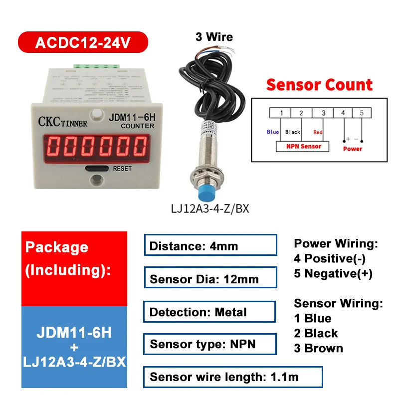 Цифровой счетчик JDM11-6H CKCTINNER
Цифровой счетчик JDM11-6H CKCTINNER