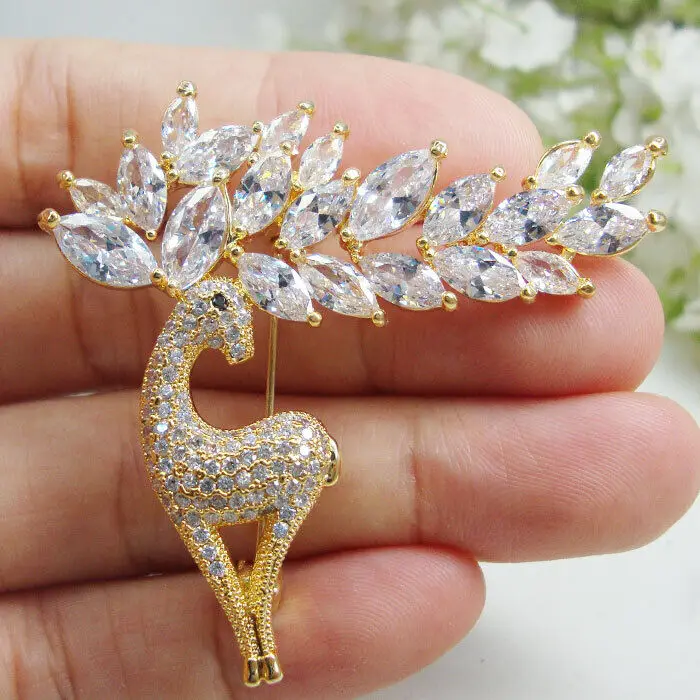 Fashion Clear Christmas Deer Zircon Crystal Woman's Animal Brooch Pin Gifts
Fashion Clear Christmas Deer Zircon Crystal Woman's Animal Brooch Pin Gifts