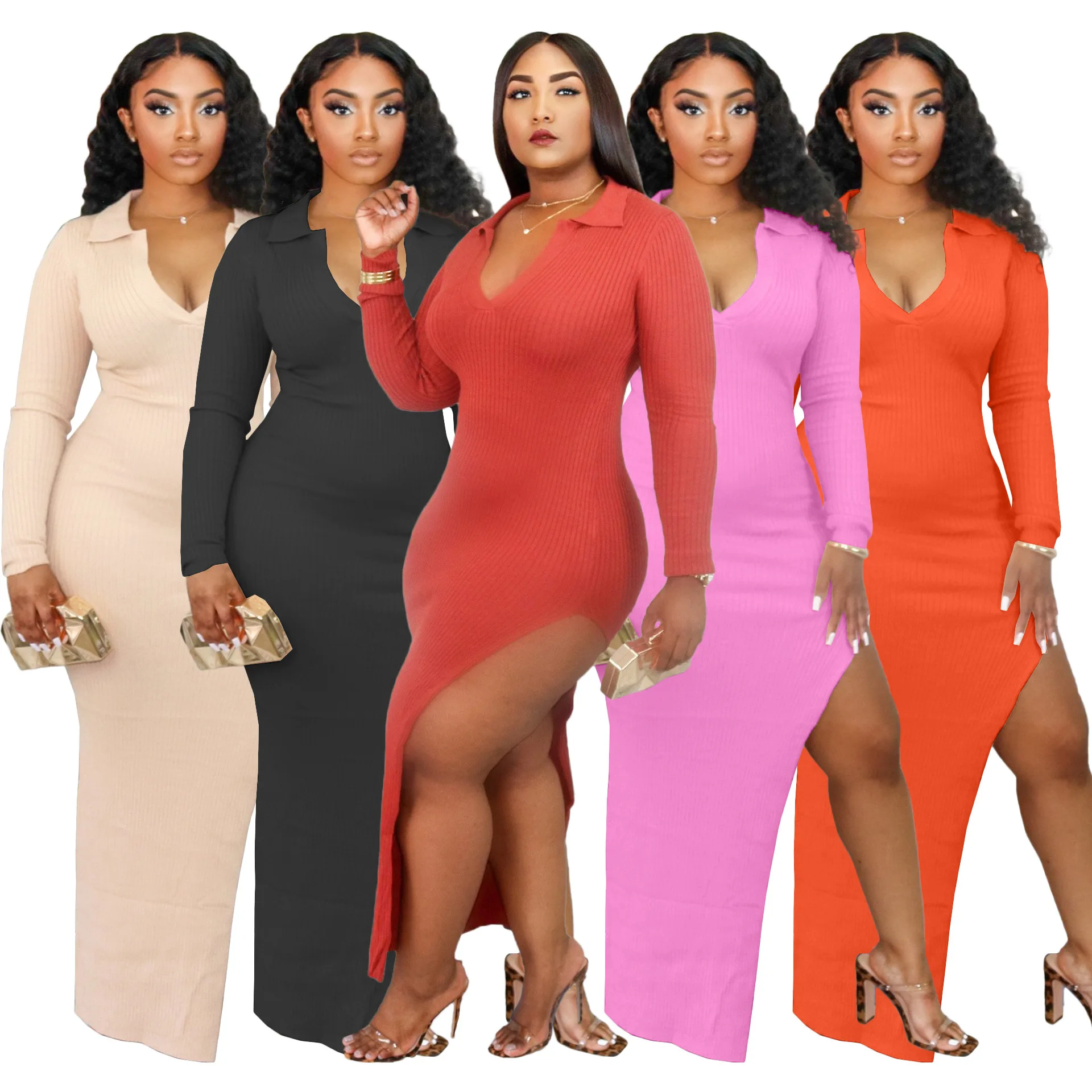 HM6349 Women's Dress Spring and Autumn New Party Elegant Evening Dress Solid Color Long Sleeve Split Dress Women
HM6349 Women's Dress Spring and Autumn New Party Elegant Evening Dress Solid Color Long Sleeve Split Dress Women