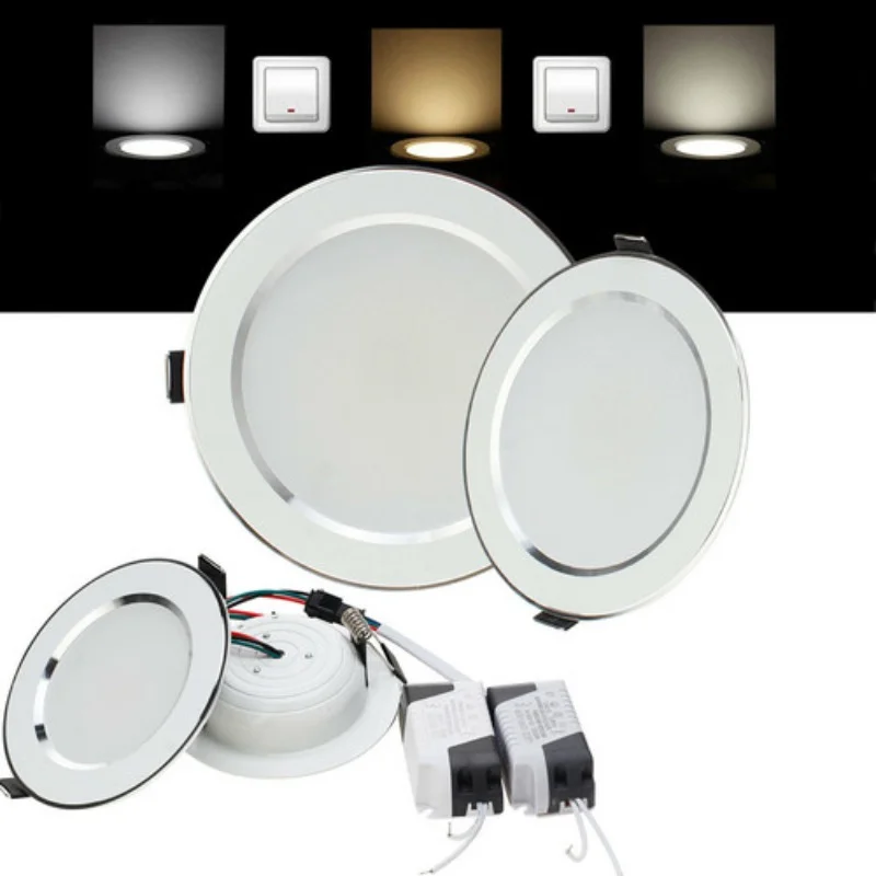 Recessed Ceiling Downlight 3W 5W 7W 9W 12W Three-color Cold White/Warm White Conversion Modern LED Recessed Spotlight 85V-265V
Recessed Ceiling Downlight 3W 5W 7W 9W 12W Three-color Cold White/Warm White Conversion Modern LED Recessed Spotlight 85V-265V