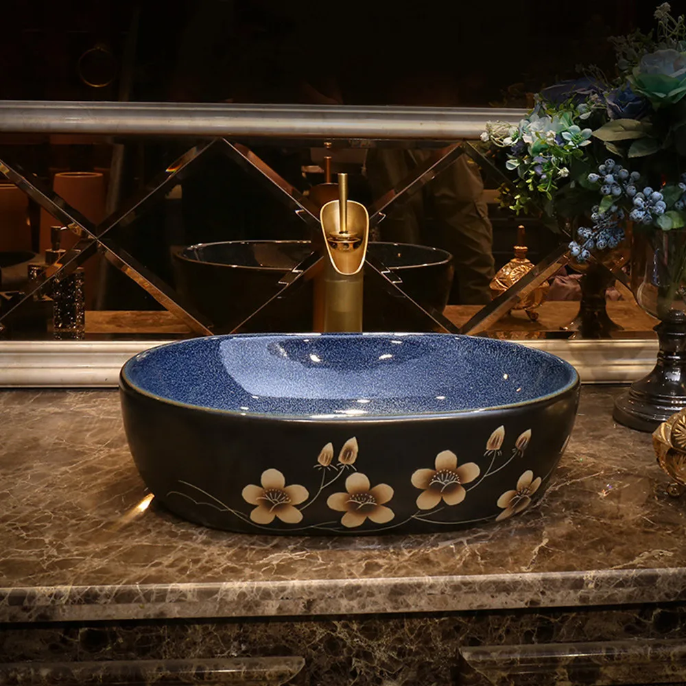 Art Table Basin European Creative Bathroom Sink Countertop Washbasin Home Engineering Hotel KTV High Temperature Ceramic Sink
Art Table Basin European Creative Bathroom Sink Countertop Washbasin Home Engineering Hotel KTV High Temperature Ceramic Sink
