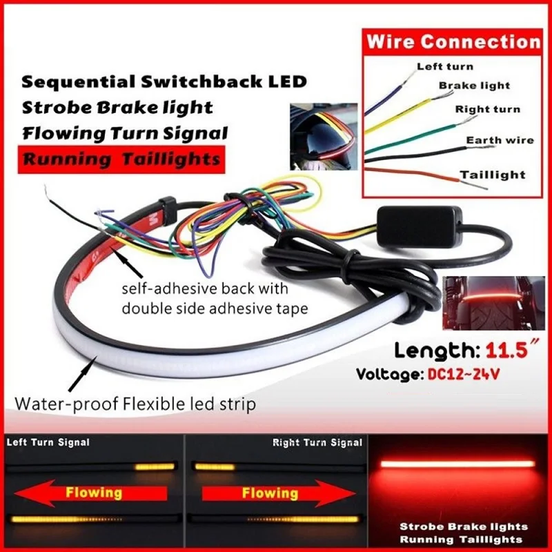 30cm 45cm Flexible Universal Motorcycle Light Bar Strip Tail Turn Signal Tail Rear Brake Stop Bulb Lamp Brake Light Dual Color
30cm 45cm Flexible Universal Motorcycle Light Bar Strip Tail Turn Signal Tail Rear Brake Stop Bulb Lamp Brake Light Dual Color