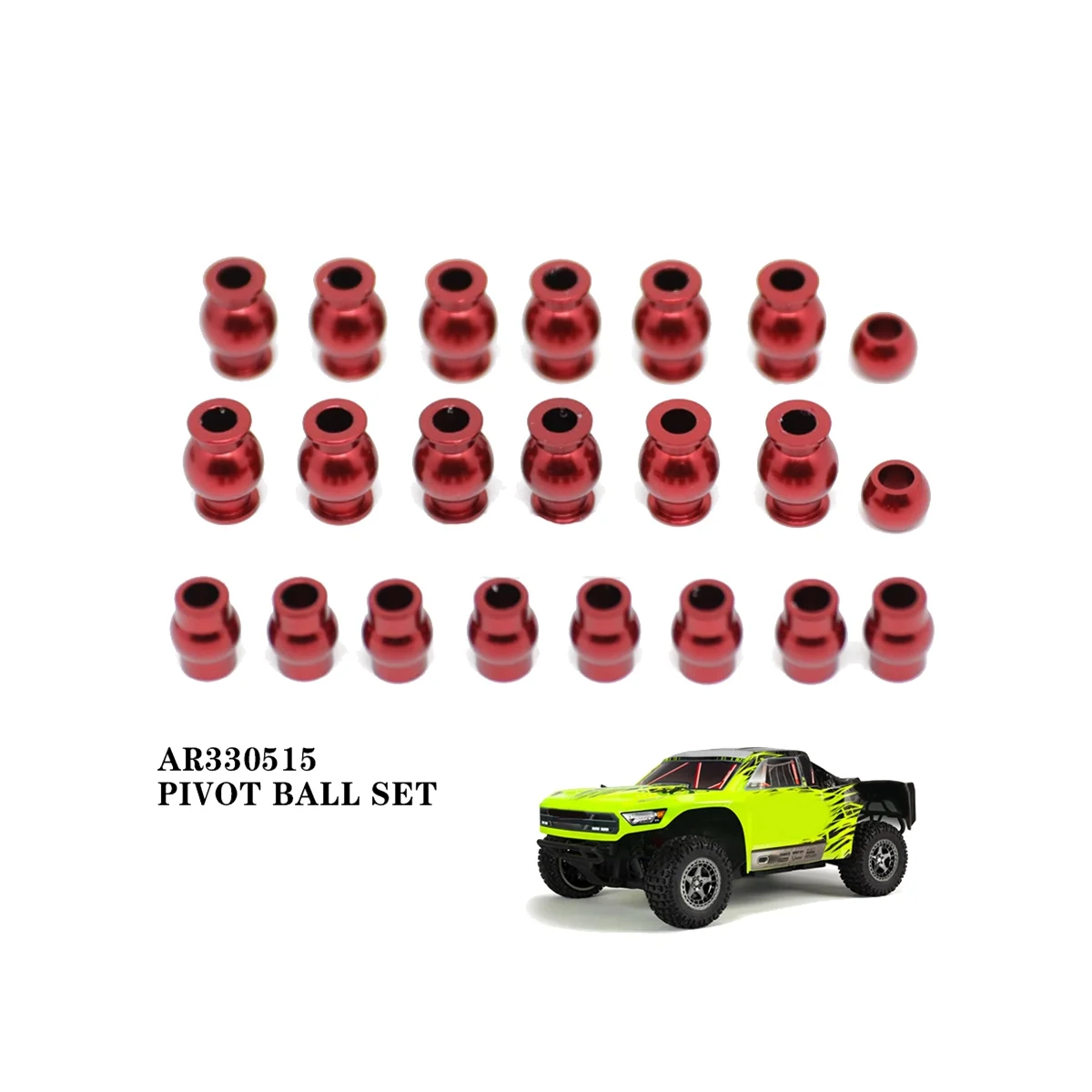 22Pcs Aluminum Alloy Pivot Ball Head Set AR330515 for Arrma 1/10 4X4 Granite Mega Senton Typhon RC Car Upgrade Part
22Pcs Aluminum Alloy Pivot Ball Head Set AR330515 for Arrma 1/10 4X4 Granite Mega Senton Typhon RC Car Upgrade Part