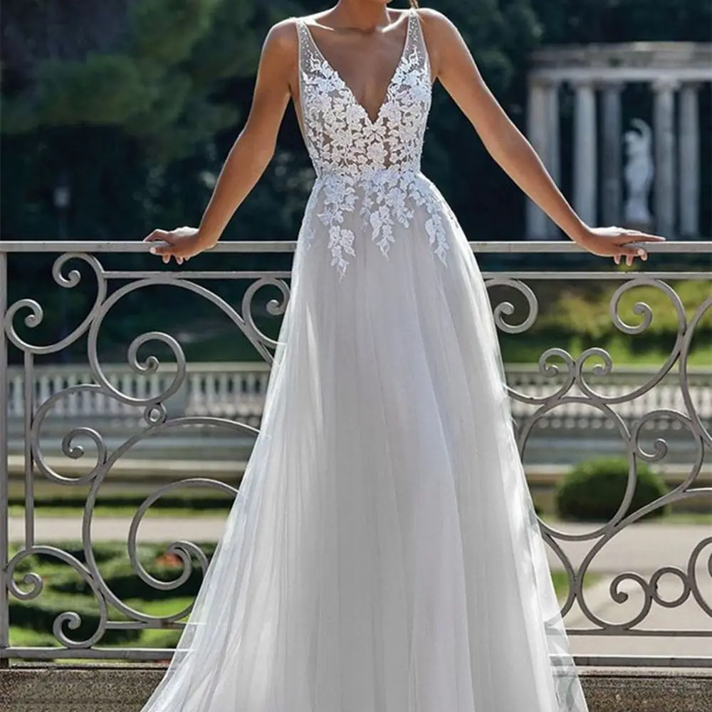 Женское винтажное свадебное платье до пола, элегантное платье в стиле бохо с открытой спиной, V-образным вырезом, без рукавов, 2022
Женское винтажное свадебное платье до пола, элегантное платье в стиле бохо с открытой спиной, V-образным вырезом, без рукавов, 2022