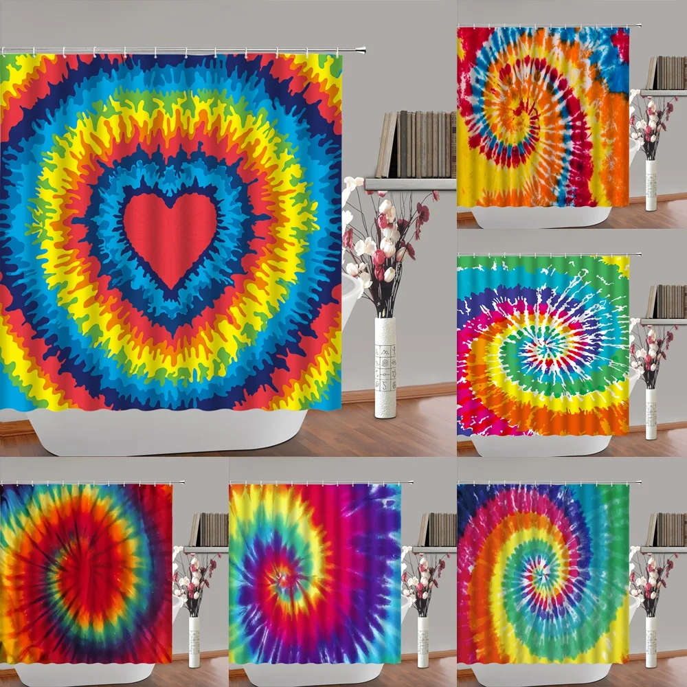 Colorful Tie Dye Shower Curtain Rainbow Trippy Boho Hippie Mandala Watercolor Abstract Art Bath Curtains Fabric Set For Bathroom
Colorful Tie Dye Shower Curtain Rainbow Trippy Boho Hippie Mandala Watercolor Abstract Art Bath Curtains Fabric Set For Bathroom