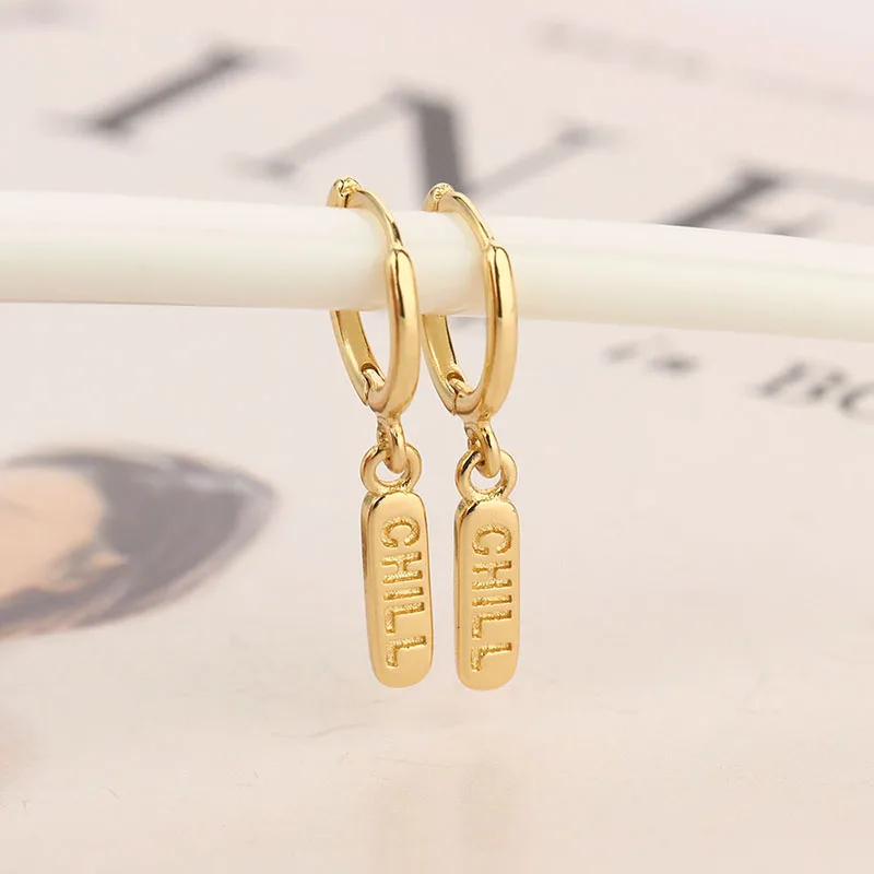 Glossy Lettering CHILI Pendant Drop Earring for Women Loops Circle Clips Earring Rock Punk Jewelry Accessories Mujer 2022 Trendy
Glossy Lettering CHILI Pendant Drop Earring for Women Loops Circle Clips Earring Rock Punk Jewelry Accessories Mujer 2022 Trendy