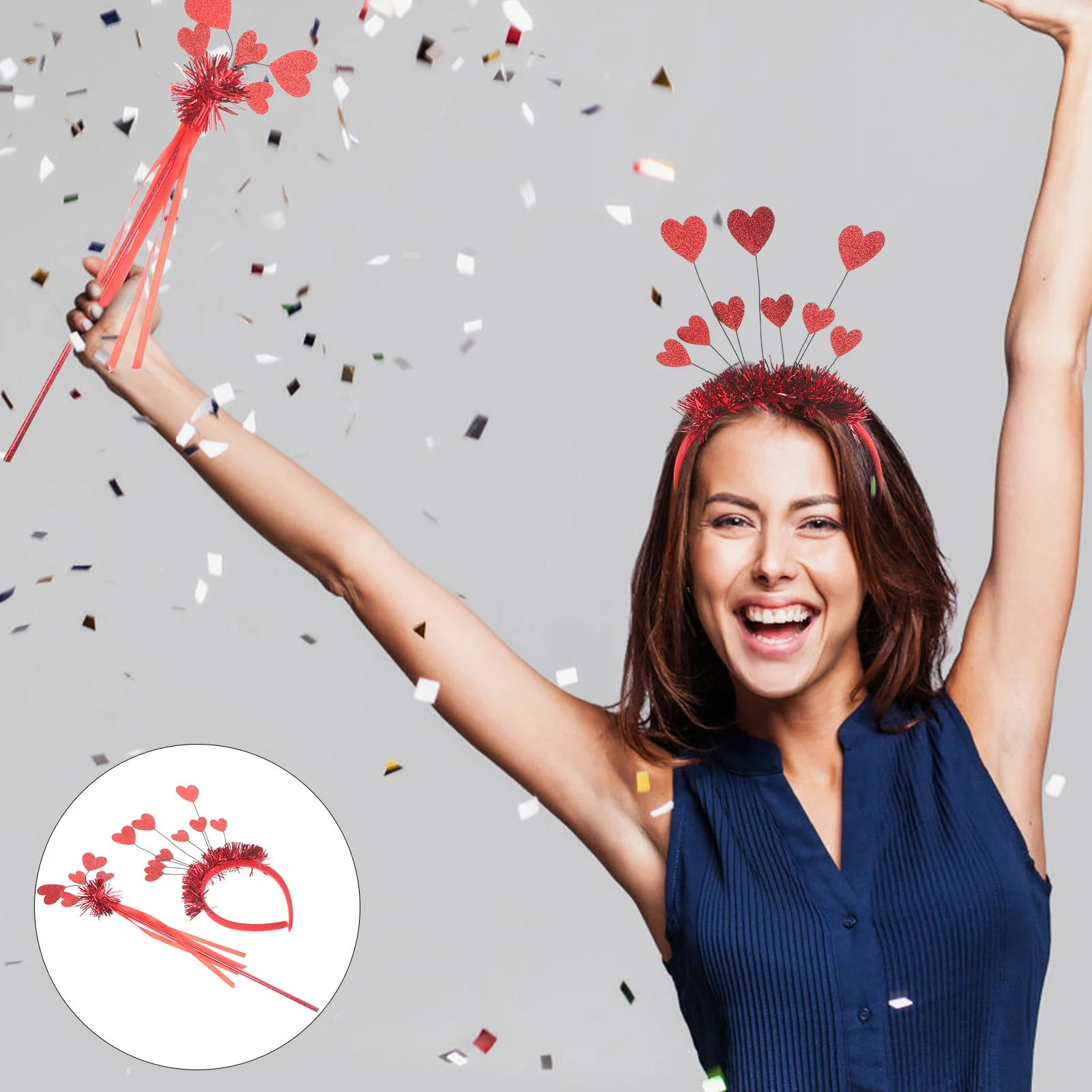 1 Set Heart Headband Valentine's Headband Heart Fairy Wand Valentine's Day Headdress for Girl
1 Set Heart Headband Valentine's Headband Heart Fairy Wand Valentine's Day Headdress for Girl