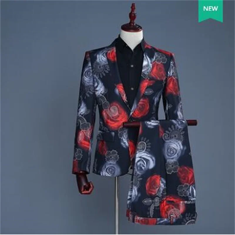 Singer star style dance stage clothing for men groom suit set with pants 2020 mens printing suits costume formal dress tie 2XL
Singer star style dance stage clothing for men groom suit set with pants 2020 mens printing suits costume formal dress tie 2XL
