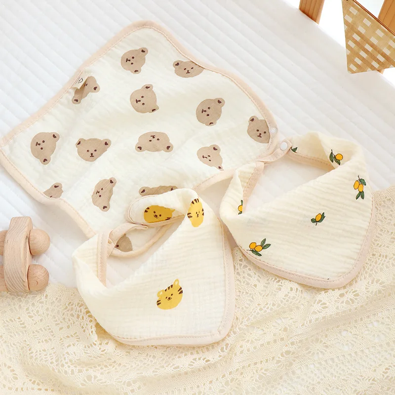 Dual-use Cotton Baby Burp Cloth Bibs Muslin Stuff Newborn Snap Button Soft Cartoon Triangle Saliva Towel Feeding Drool Bibs
Dual-use Cotton Baby Burp Cloth Bibs Muslin Stuff Newborn Snap Button Soft Cartoon Triangle Saliva Towel Feeding Drool Bibs