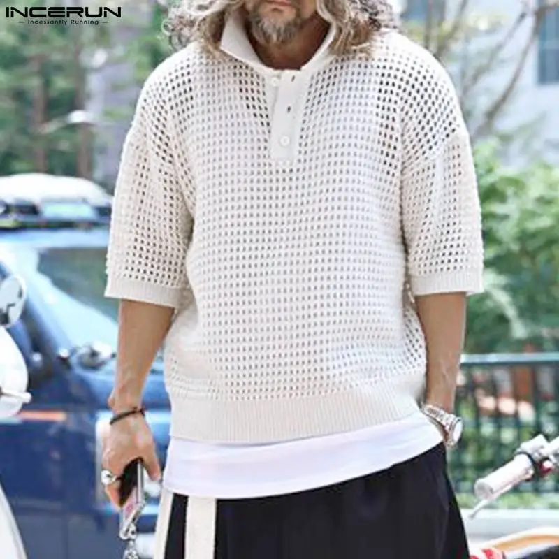 Fashion Men Shirt Plaid Lapel Short Sleeve Hollow Out Transparent Men Clothing Sexy Loose Summer Fashion Camisas S-5XL INCERUN
Fashion Men Shirt Plaid Lapel Short Sleeve Hollow Out Transparent Men Clothing Sexy Loose Summer Fashion Camisas S-5XL INCERUN