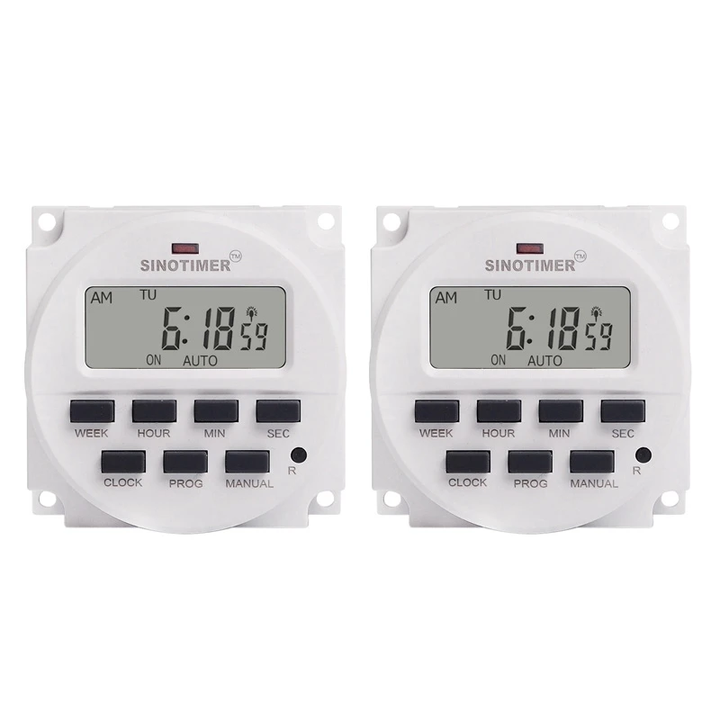 2X SINOTIMER TM618SH-1 1 Second Weekly Programmable Digital Timer Automatically Turn On Off Microcomputer 110V
2X SINOTIMER TM618SH-1 1 Second Weekly Programmable Digital Timer Automatically Turn On Off Microcomputer 110V