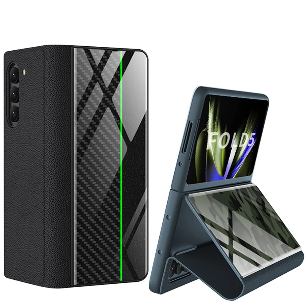 For Samsung Galaxy Z Fold 5 Case Leather & Fashion pattern Glass Hard Back Flip Cover for Galaxy Z Fold5 5G Funda
For Samsung Galaxy Z Fold 5 Case Leather & Fashion pattern Glass Hard Back Flip Cover for Galaxy Z Fold5 5G Funda